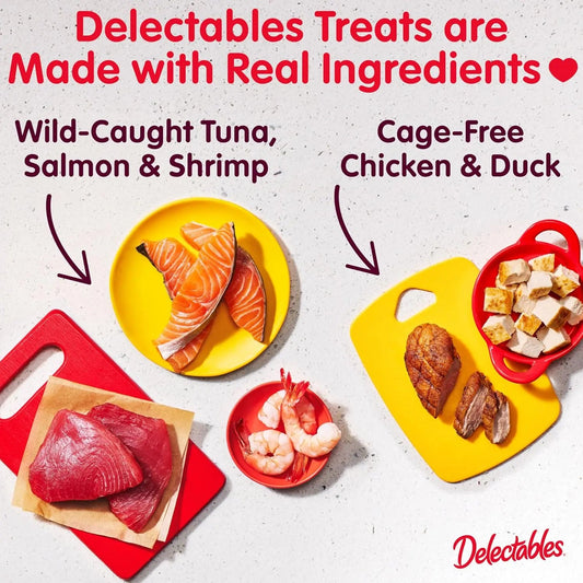 Delectables Squeeze Up Cat Treats Variety Pack, Creamy Puree Tubes