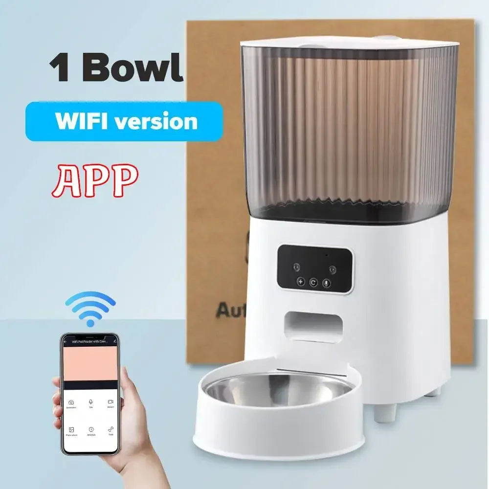 5L Smart WiFi Pet Feeder with HD Camera — Automatic Cat & Dog Food Dispenser, Programmable Timer & 304 Stainless Steel Bowl