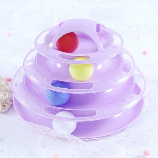Multi-Layer Cat Toy Tower with Tracks & Tumbler – Interactive Kitten Puzzle