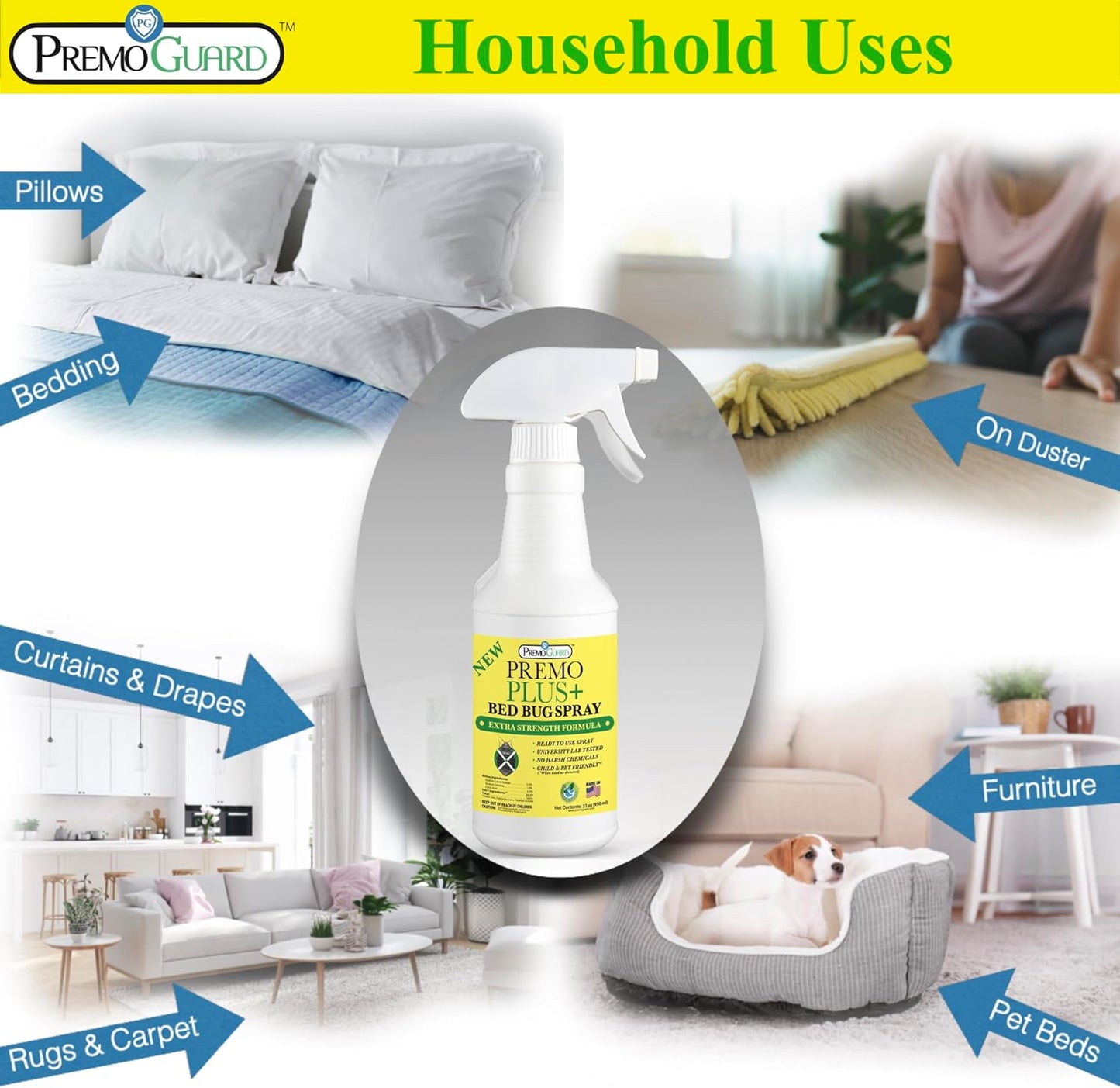 Bed Bug Plus Spray | Natural & Non-Toxic | Premo Guard