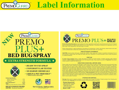 Bed Bug Plus Spray 128 oz | Natural & Non-Toxic | Premo Guard