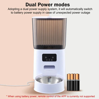 5L Smart WiFi Pet Feeder with HD Camera — Automatic Cat & Dog Food Dispenser, Programmable Timer & 304 Stainless Steel Bowl