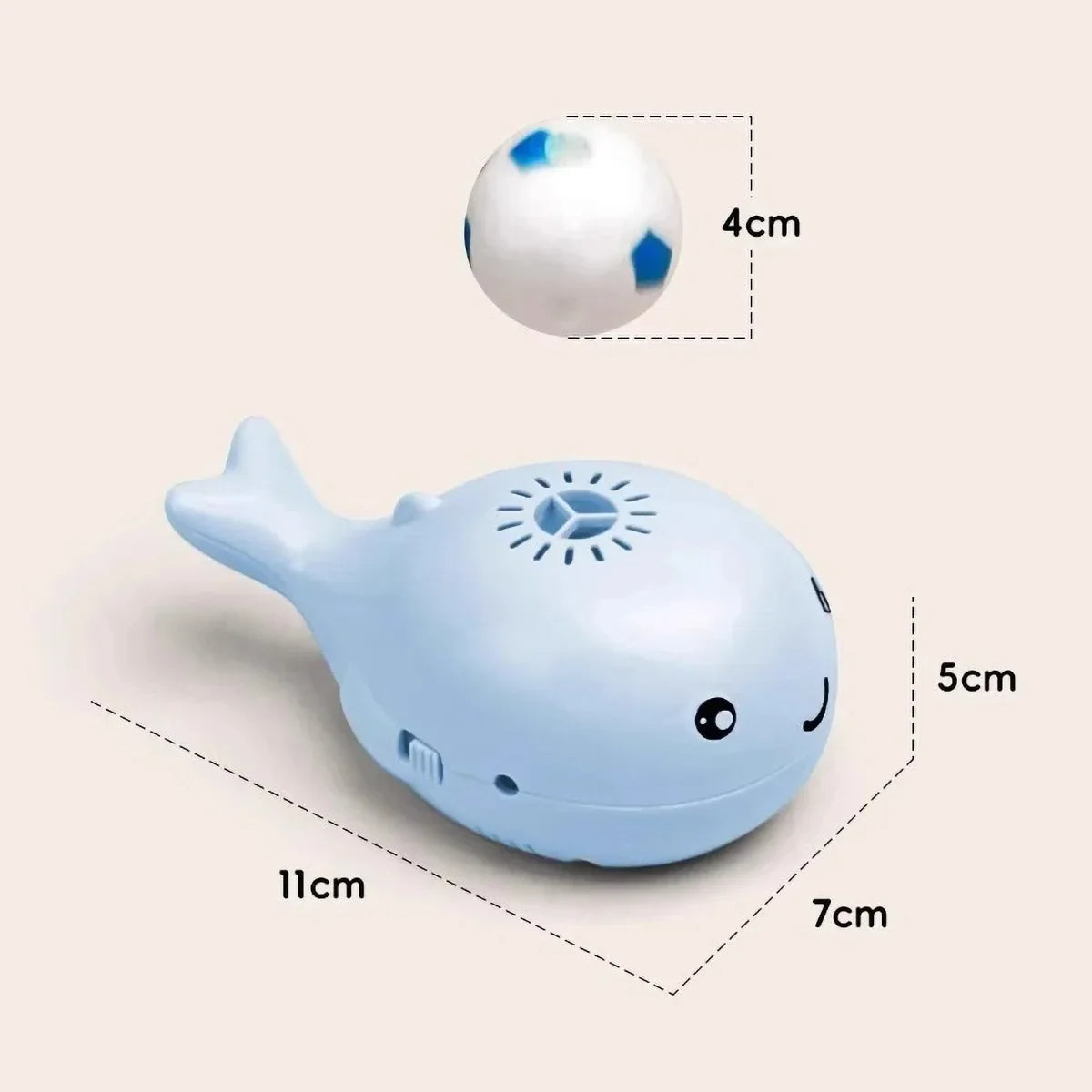 Whale-Shaped Electric Floating Ball Cat Toy USB Rechargeable Dual-Function Fan Portable 3C Certified