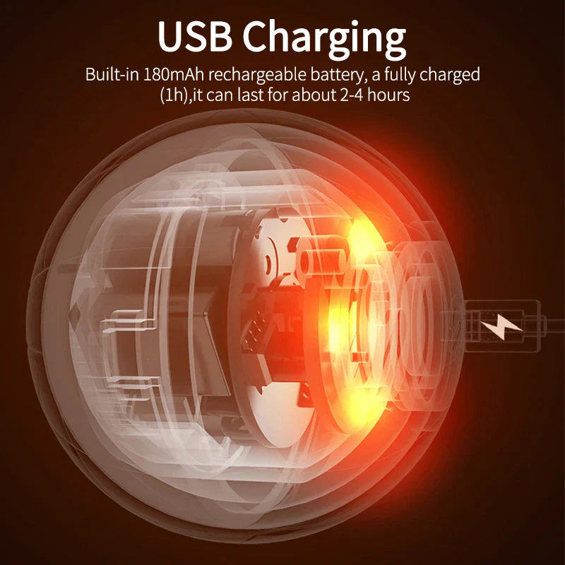 Interactive LED Rechargeable Cat Rolling Ball Toy - Automatic Self-Moving Bouncing Ball (42mm / 1.65 in)