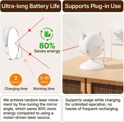 Smart Motion-Activated Cat Laser Toy, Rechargeable Clamp-On Interactive Toy