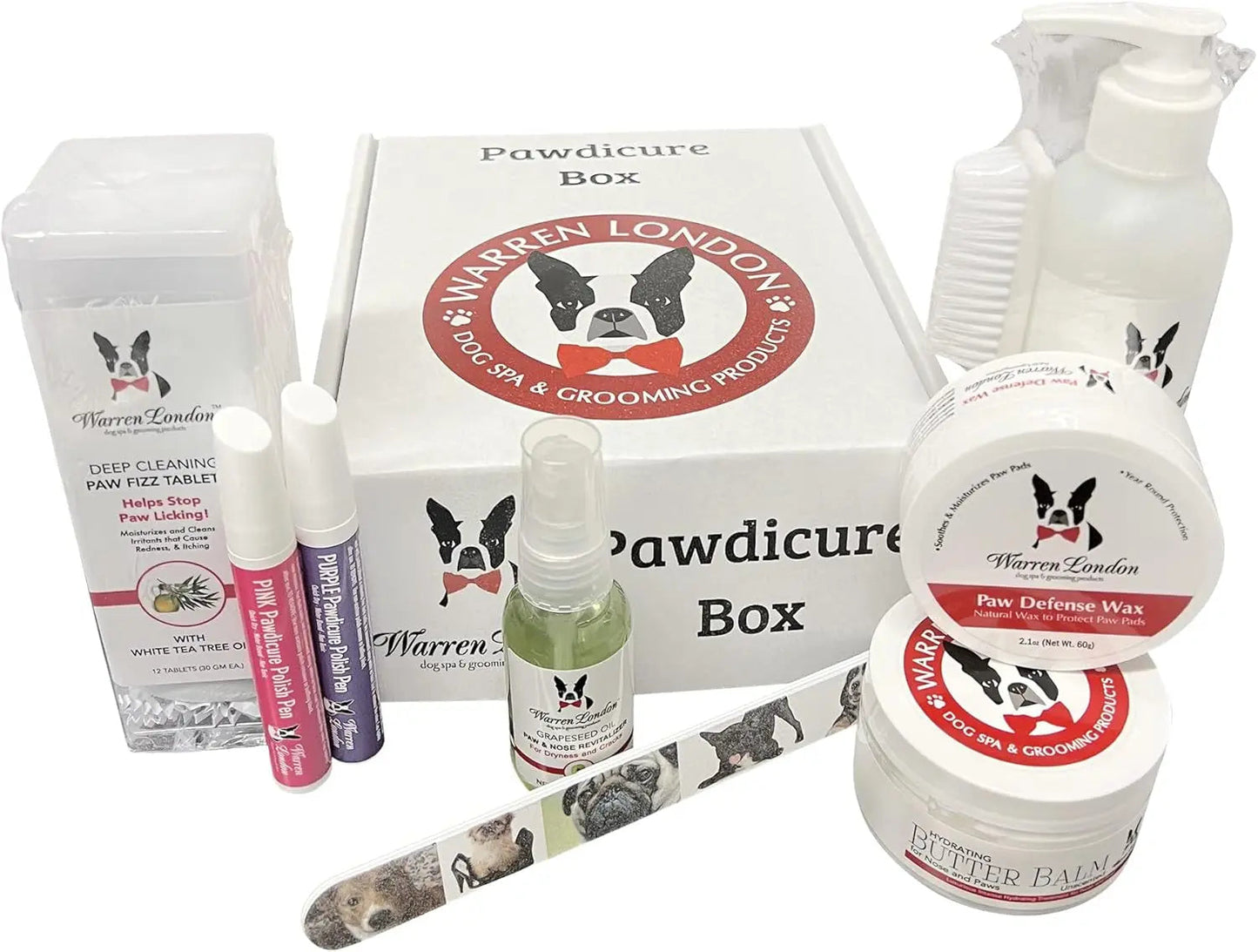Warren London Ultimate Dog Spa Gift Box 8-Piece Grooming & Pampering Kit