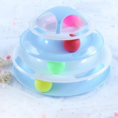 Multi-Layer Cat Toy Tower with Tracks & Tumbler – Interactive Kitten Puzzle