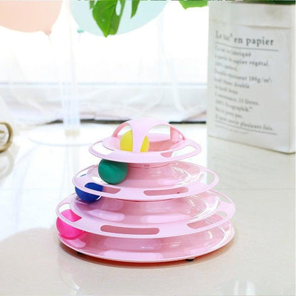 Multi-Layer Cat Toy Tower with Tracks & Tumbler – Interactive Kitten Puzzle