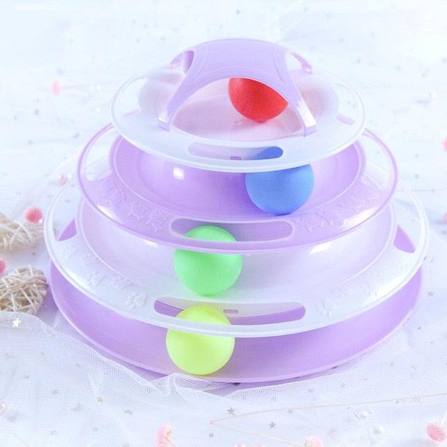 Multi-Layer Cat Toy Tower with Tracks & Tumbler – Interactive Kitten Puzzle
