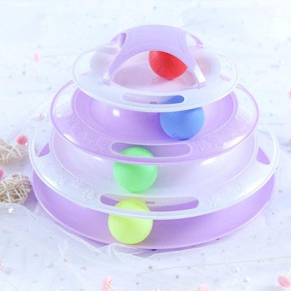 Multi-Layer Cat Toy Tower with Tracks & Tumbler – Interactive Kitten Puzzle