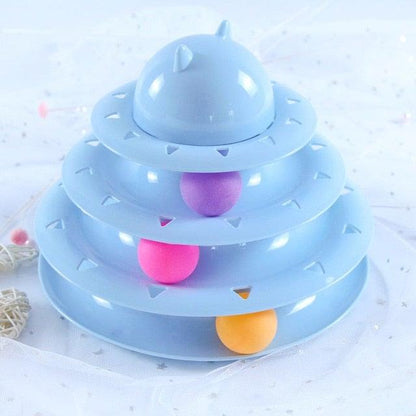 Multi-Layer Cat Toy Tower with Tracks & Tumbler – Interactive Kitten Puzzle