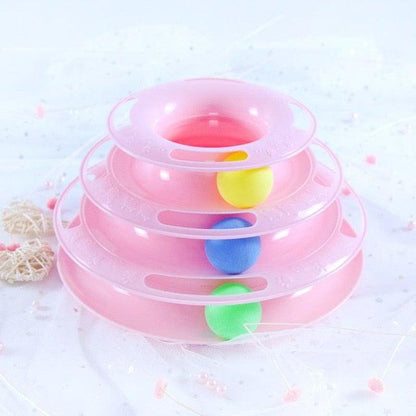 Multi-Layer Cat Toy Tower with Tracks & Tumbler – Interactive Kitten Puzzle