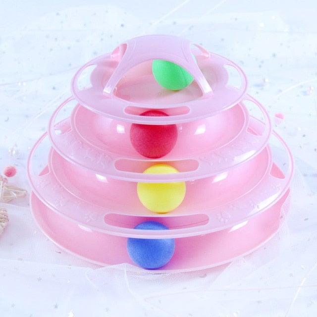 Multi-Layer Cat Toy Tower with Tracks & Tumbler – Interactive Kitten Puzzle