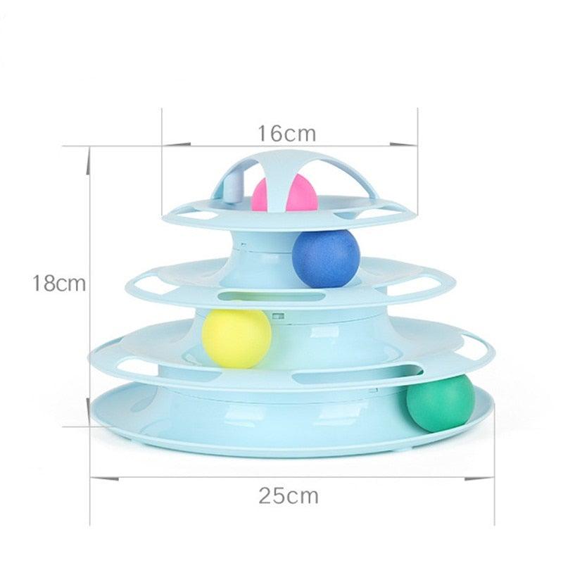 Multi-Layer Cat Toy Tower with Tracks & Tumbler – Interactive Kitten Puzzle