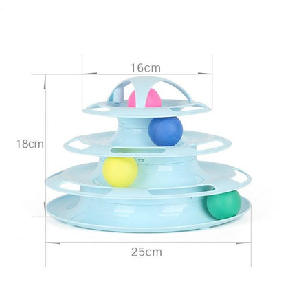 Multi-Layer Cat Toy Tower with Tracks & Tumbler – Interactive Kitten Puzzle