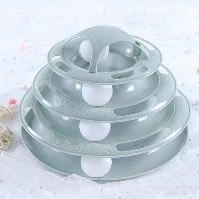 Multi-Layer Cat Toy Tower with Tracks & Tumbler – Interactive Kitten Puzzle