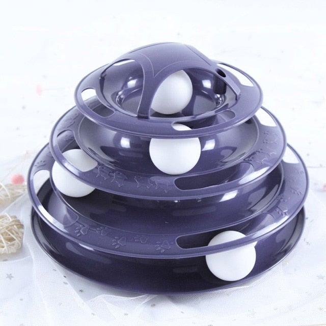Multi-Layer Cat Toy Tower with Tracks & Tumbler – Interactive Kitten Puzzle