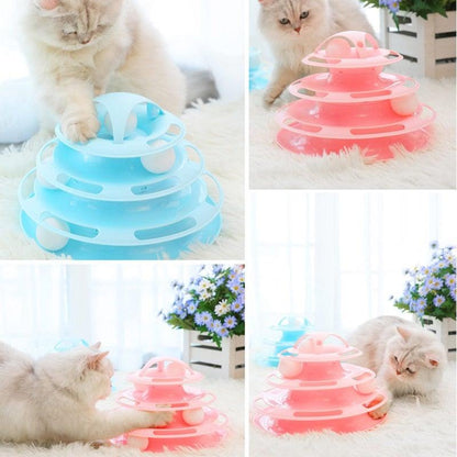 Multi-Layer Cat Toy Tower with Tracks & Tumbler – Interactive Kitten Puzzle