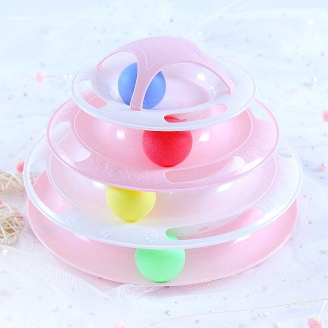 Multi-Layer Cat Toy Tower with Tracks & Tumbler – Interactive Kitten Puzzle