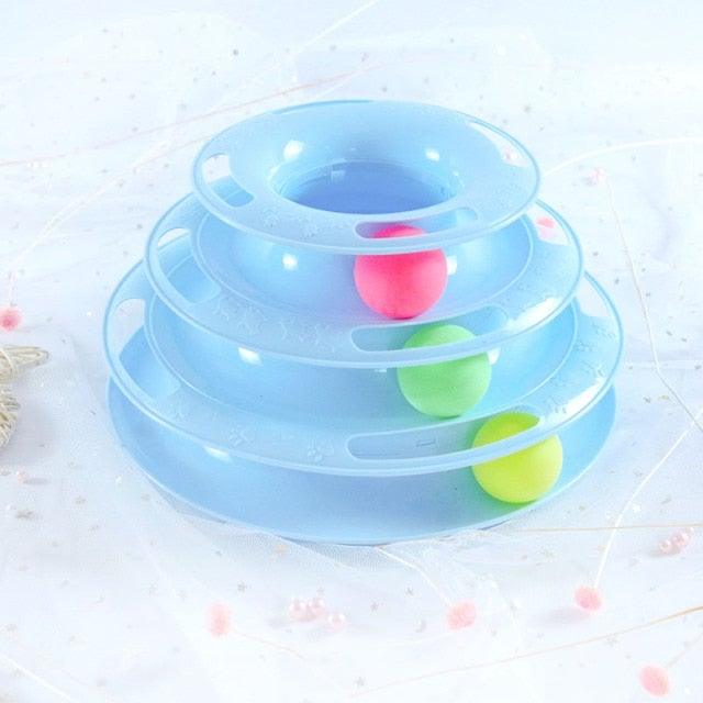 Multi-Layer Cat Toy Tower with Tracks & Tumbler – Interactive Kitten Puzzle