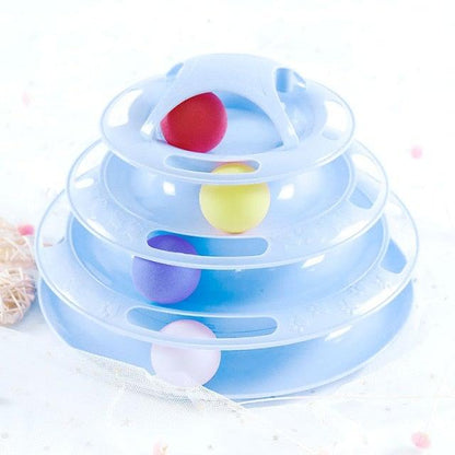 Multi-Layer Cat Toy Tower with Tracks & Tumbler – Interactive Kitten Puzzle