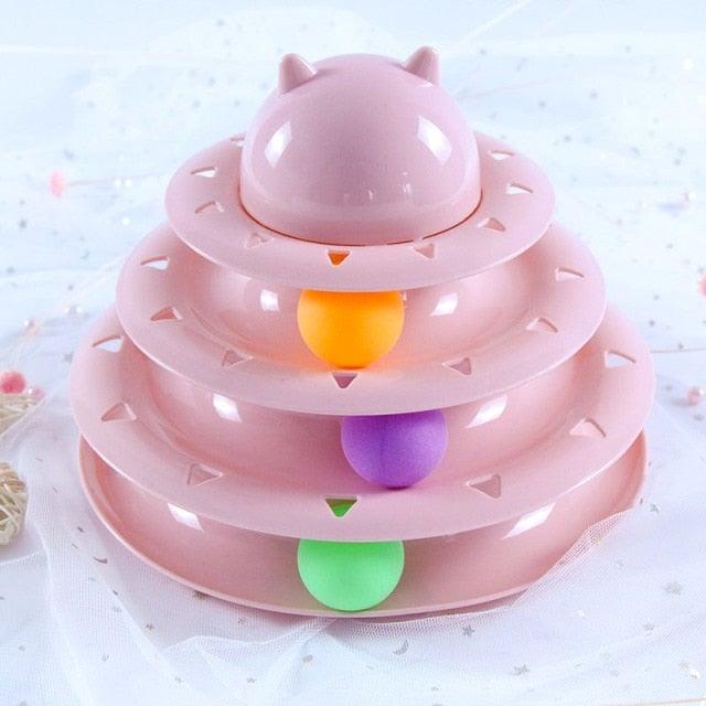 Multi-Layer Cat Toy Tower with Tracks & Tumbler – Interactive Kitten Puzzle