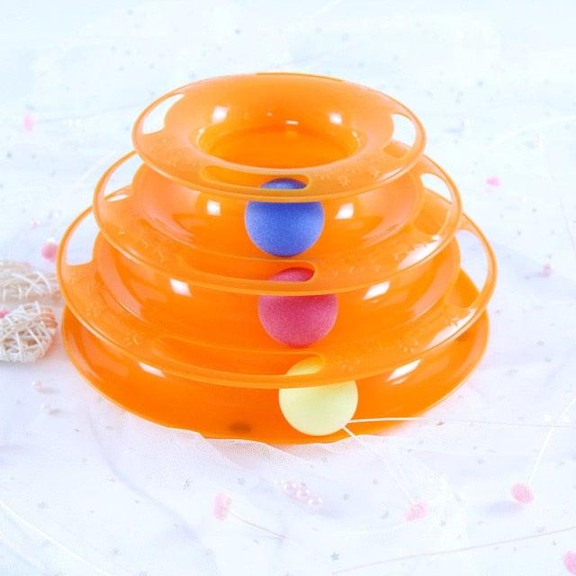 Multi-Layer Cat Toy Tower with Tracks & Tumbler – Interactive Kitten Puzzle