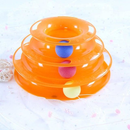 Multi-Layer Cat Toy Tower with Tracks & Tumbler – Interactive Kitten Puzzle